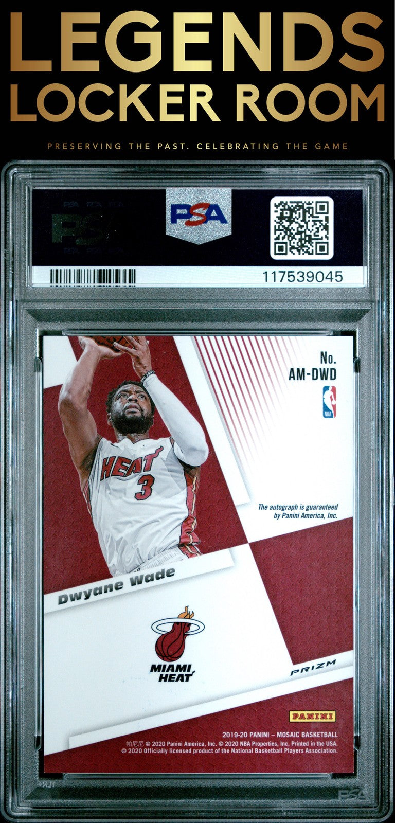 2019 Panini Mosaic Autographs Mosaic #AMDWD Dwyane Wade Autographs Mosaic PSA 9
