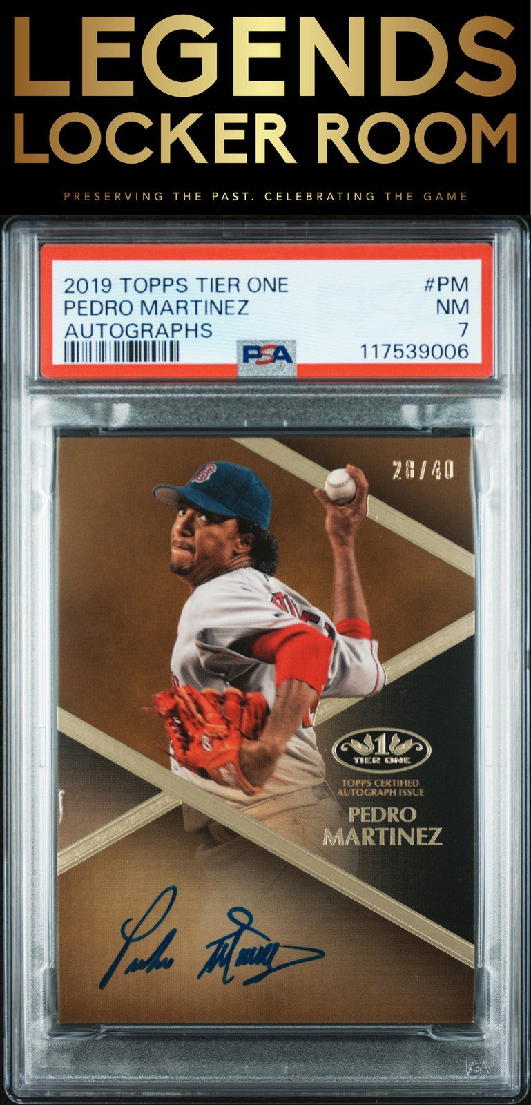 2019 Topps Tier One Autographs #PM Pedro Martinez Autographs PSA 7