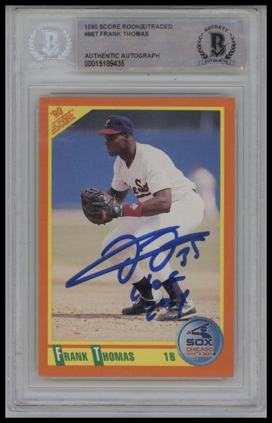 1990 Score Rookie/Traded #86T Frank Thomas Auto "HOF 2014" BGS Authentic