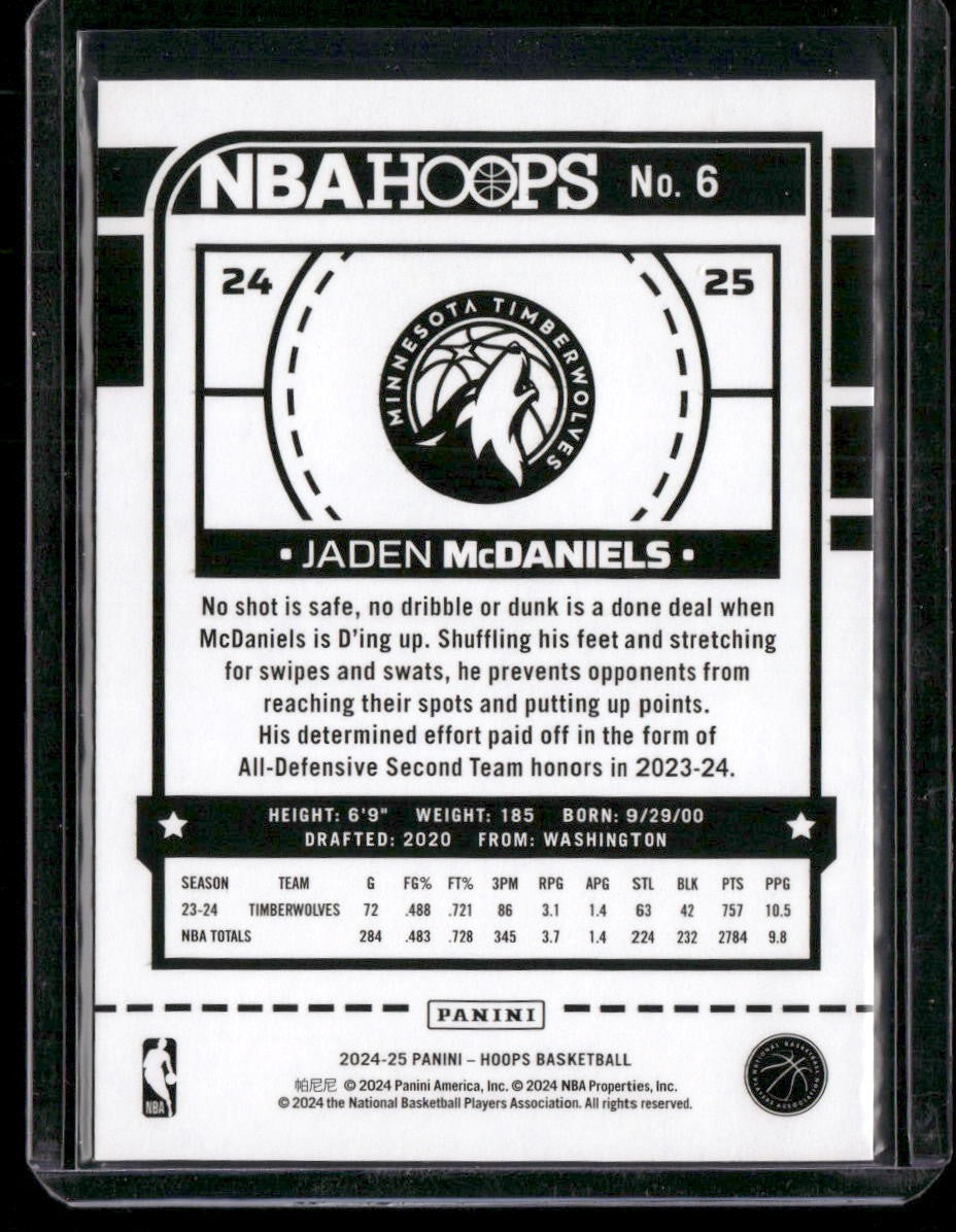 2024-25 Hoops #6 Jaden McDaniels