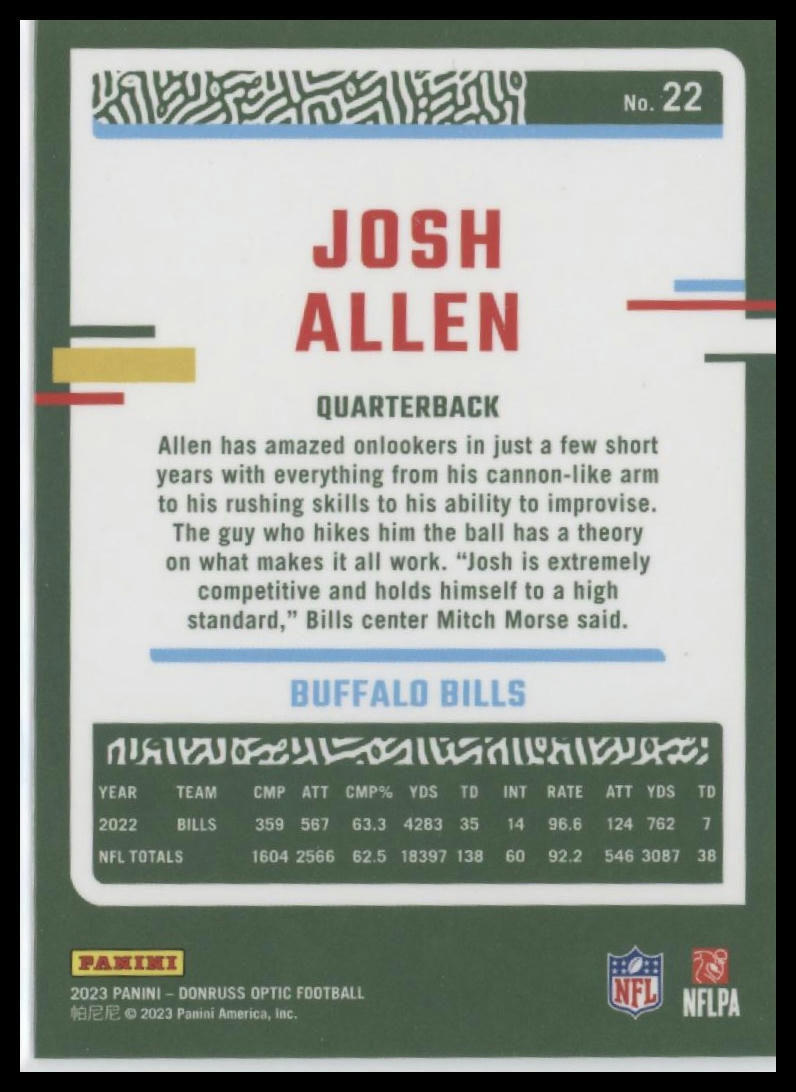 2023 Donruss Optic #22 Josh Allen