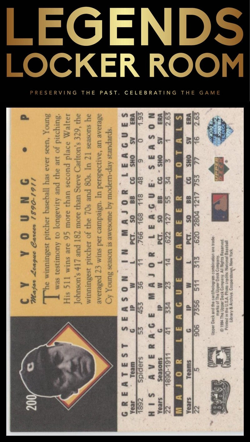 1994 Upper Deck All-Time Heroes #200 Cy Young