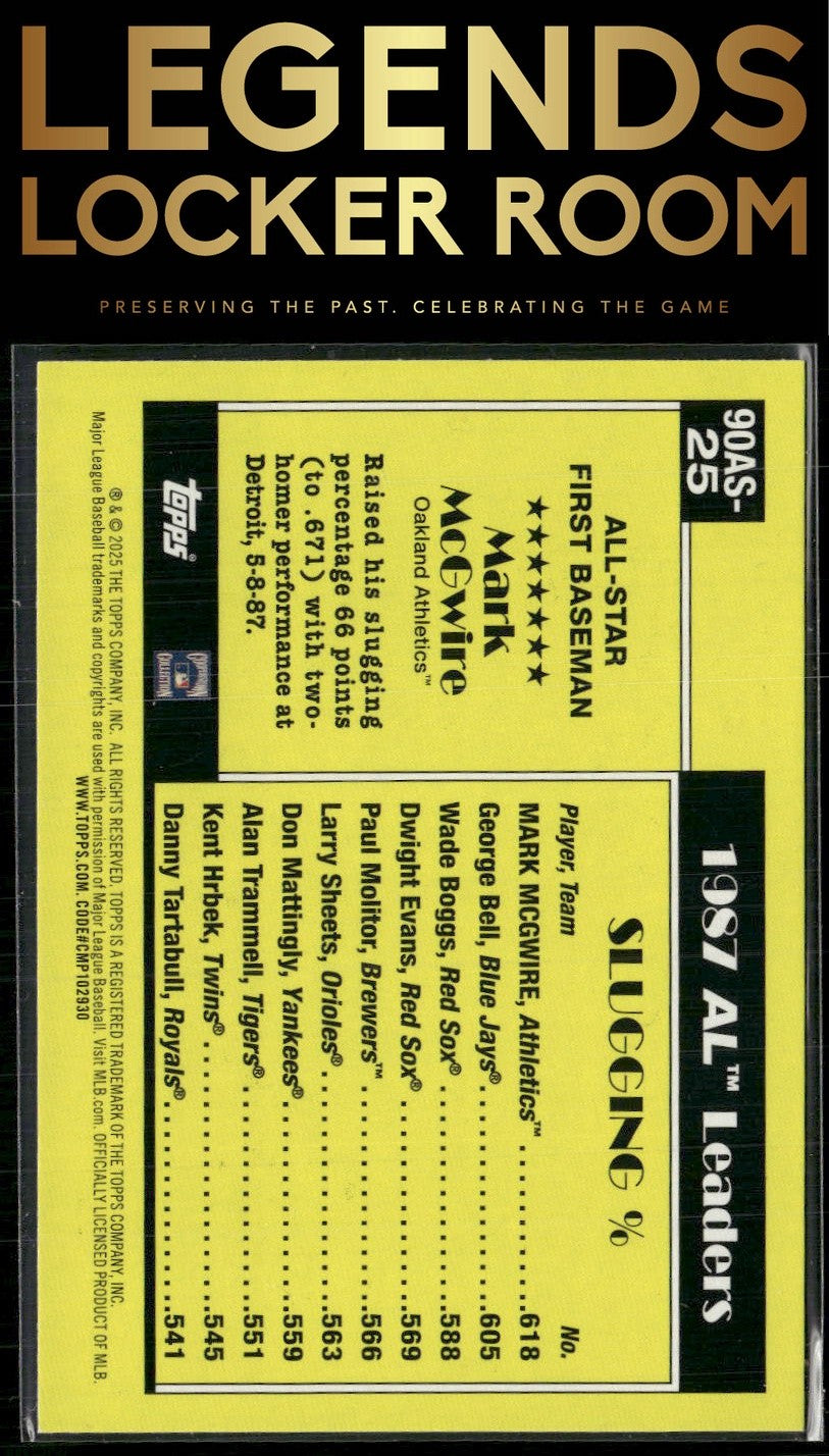 2025 Topps #90AS-25a Mark McGwire 1990 Topps Baseball 35th Anniversary All-Stars