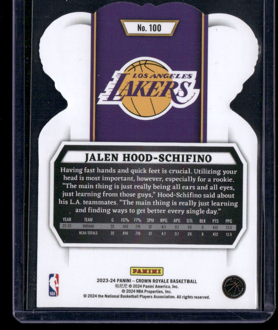 2023-24 Panini Crown Royale #100 Jalen Hood-Schifino