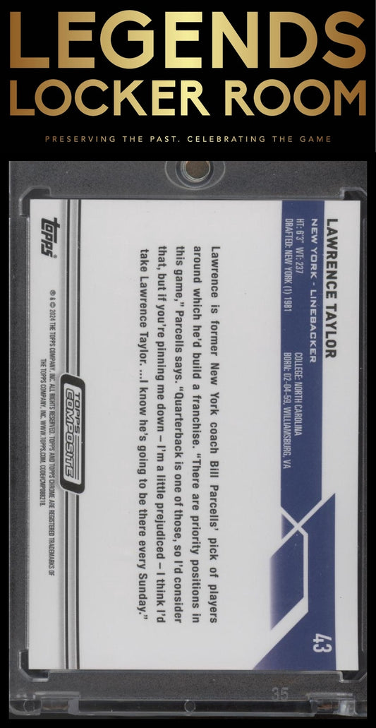 2023 Topps Composite #43 Lawrence Taylor Topps Chrome Gold Wave Refractor #/50