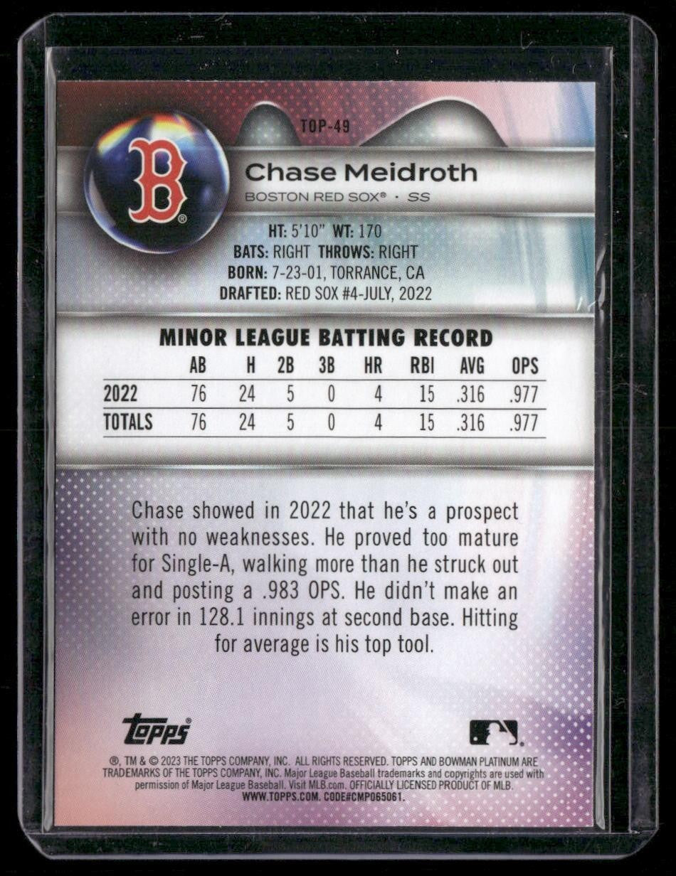 2023 Bowman Platinum #TOP-49 Chase Meidroth Top Prospects