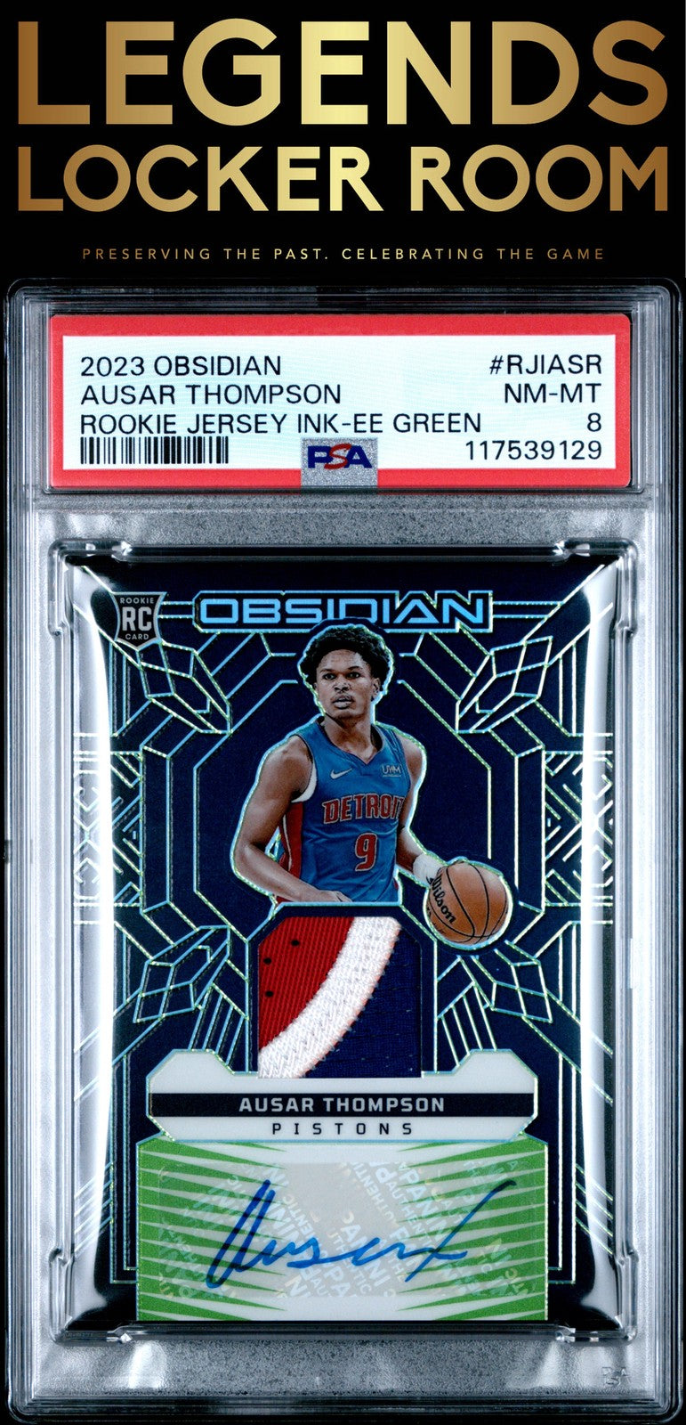 2023 Panini Obsidian Rookie Jersey Ink Ausar Thompson /25 PSA 8