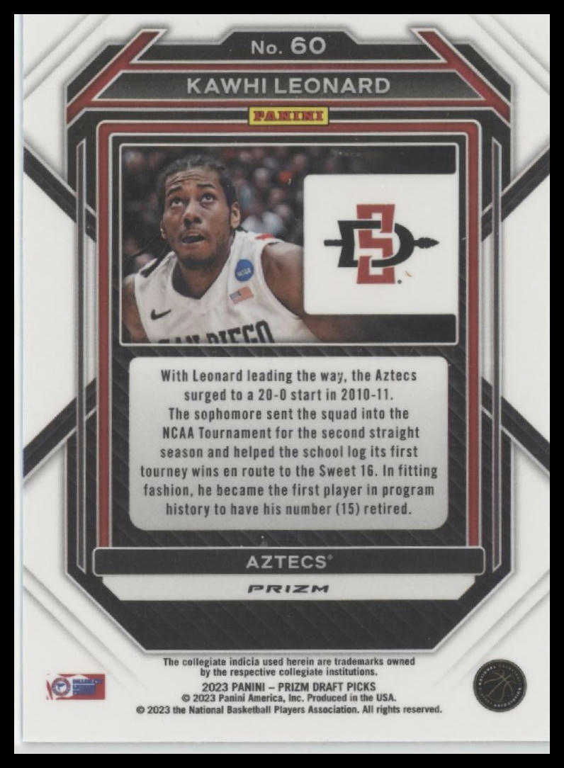 2023 Panini Prizm Draft Picks #60 Kawhi Leonard Green