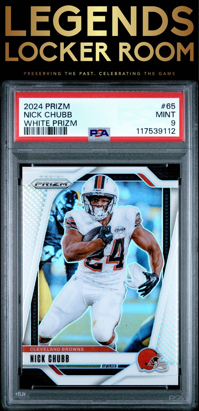 2024 Panini Prizm #65 Nick Chubb White Prizm PSA 9
