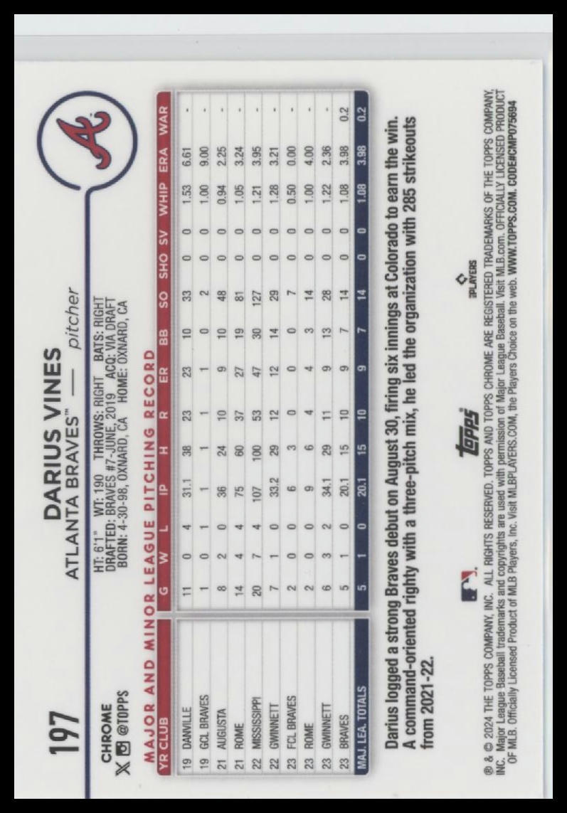 2024 Topps Chrome #197 Darius Vines