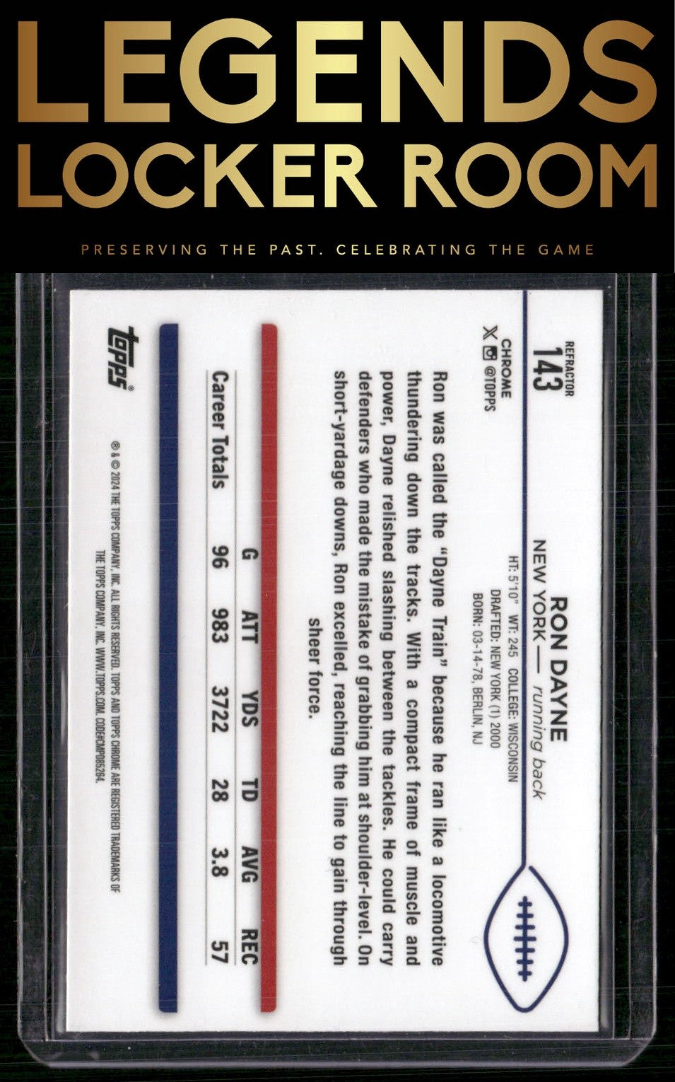 2024 Topps Chrome #143 Ron Dayne Refractor