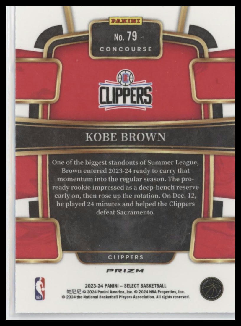 2023-24 Panini Select #79 Kobe Brown Blue Prizms