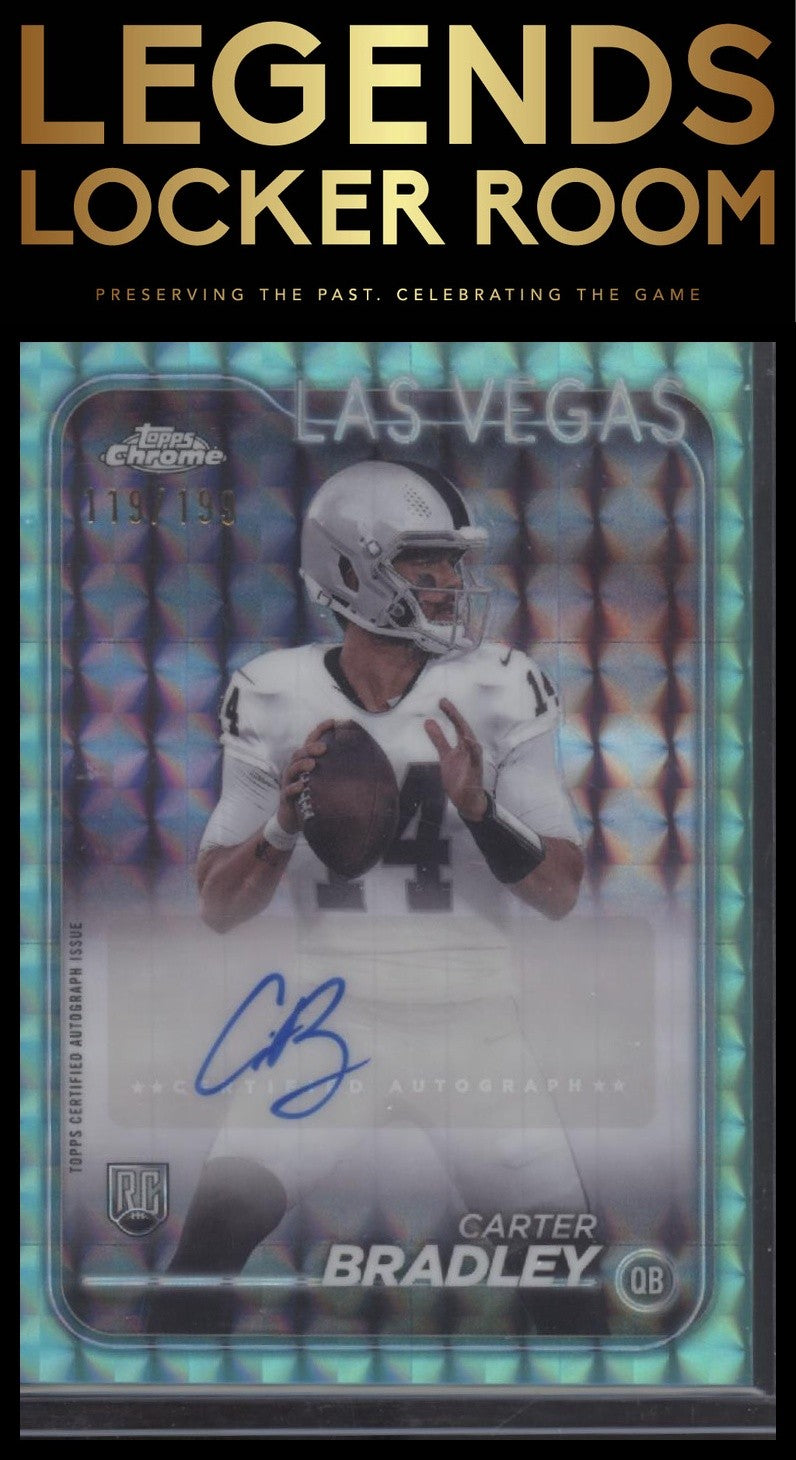 2024 Topps Chrome Carter Bradley Rookie Auto Aqua Sonar Refractor /199