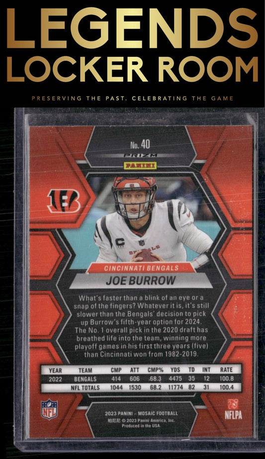 2023 Panini Mosaic #40 Joe Burrow Genesis Mosaic