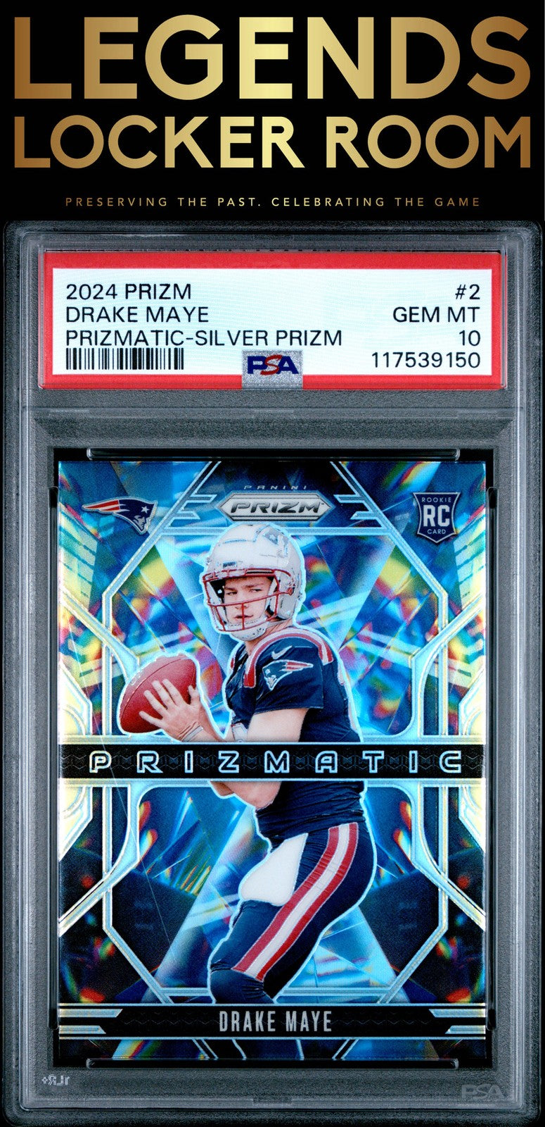 2024 Panini Prizm Prizmatic #2 Drake Maye Prizmatic-Silver Prizm PSA 10