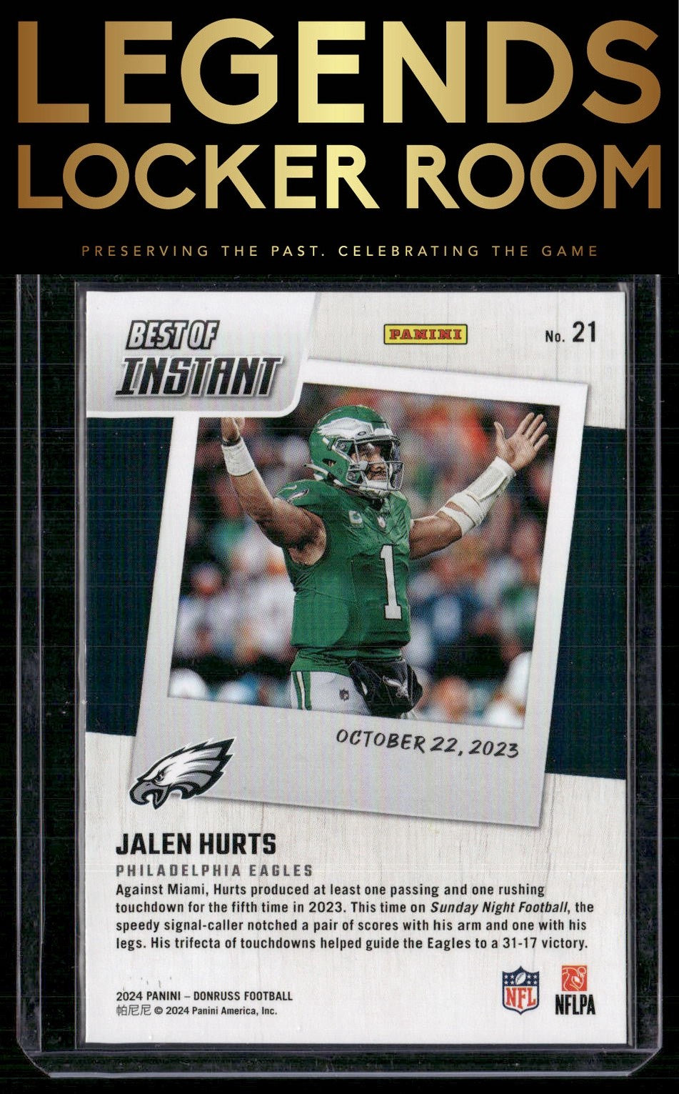 2024 Donruss #21 Jalen Hurts Best of Panini Instant
