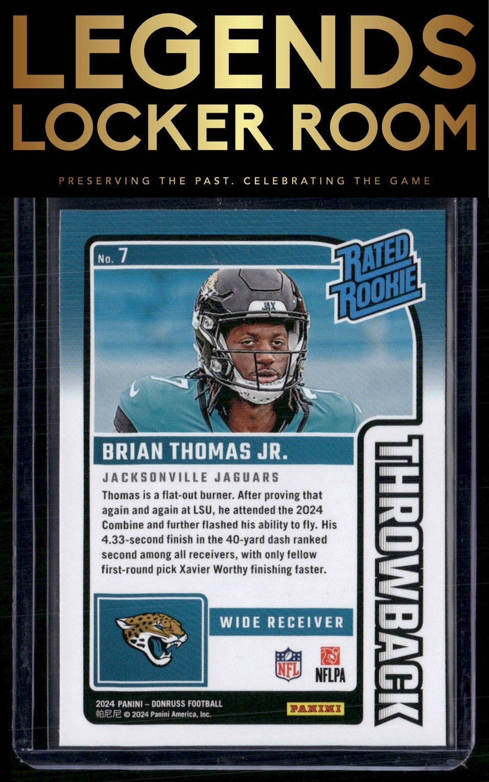 2024 Donruss #7 Brian Thomas Jr. Rated Rookies Throwback