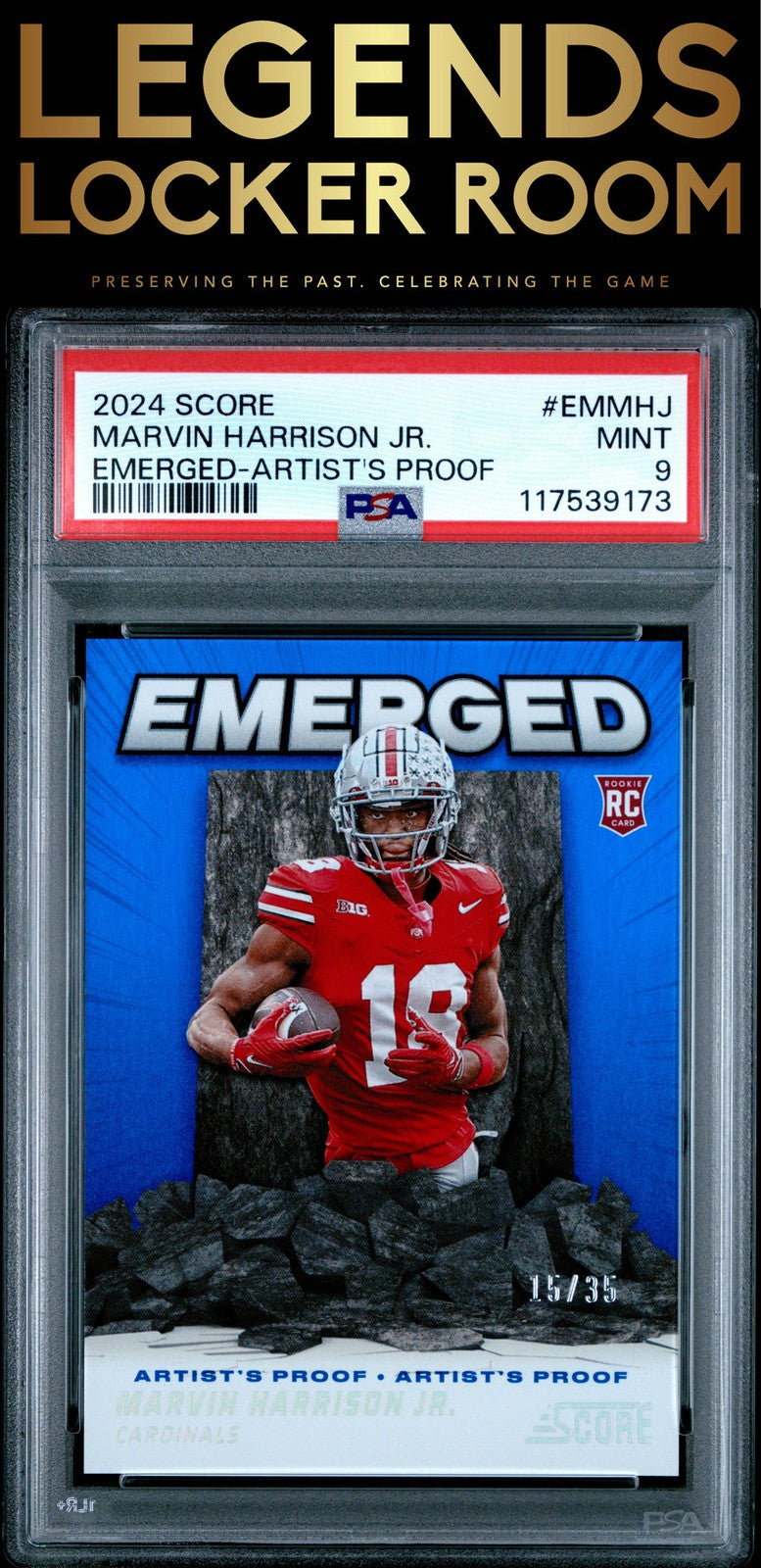 2024 Panini Score Emerged Marvin Harrison Jr. Emerged-Artist's Proof PSA 9