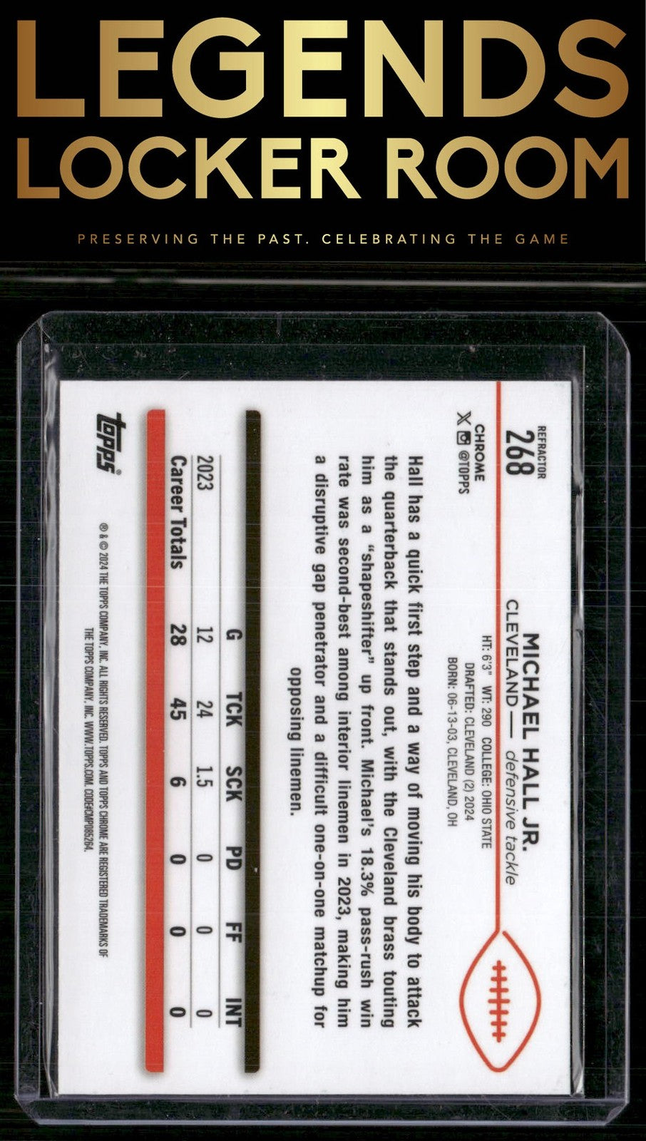 2024 Topps Chrome #268 Michael Hall Jr. Refractor