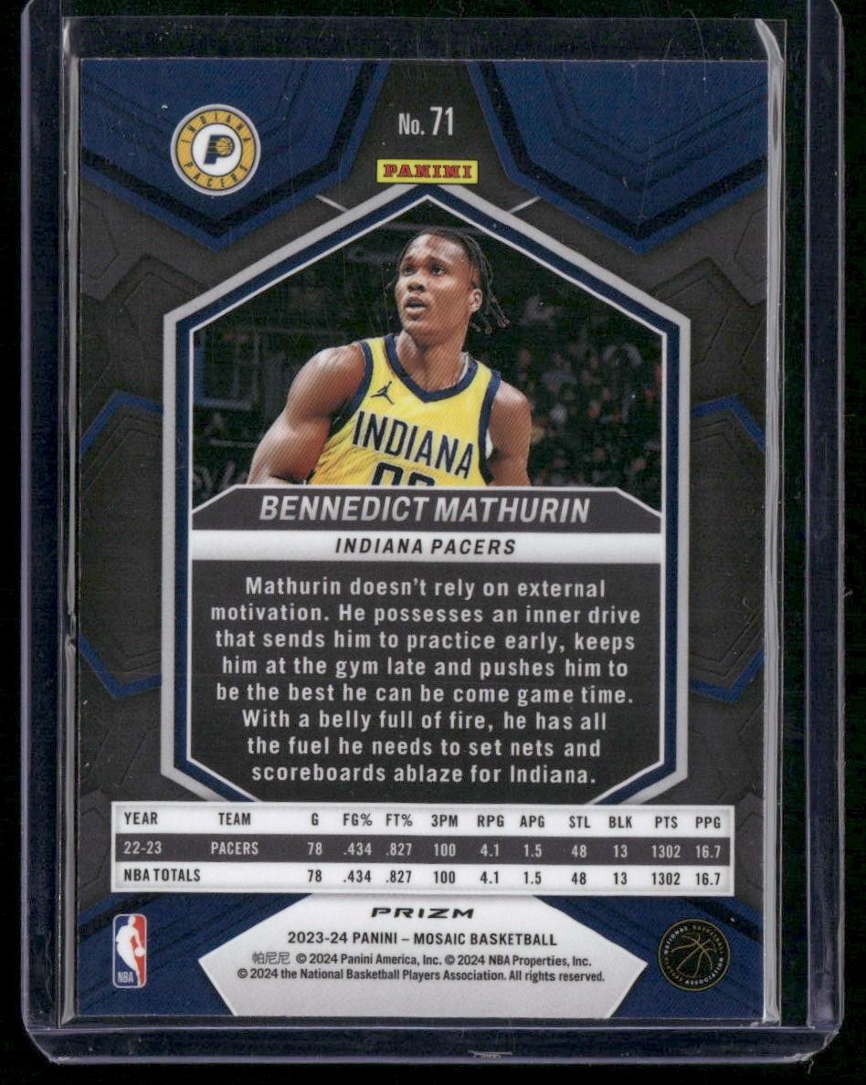 2023-24 Panini Mosaic #71 Bennedict Mathurin Green