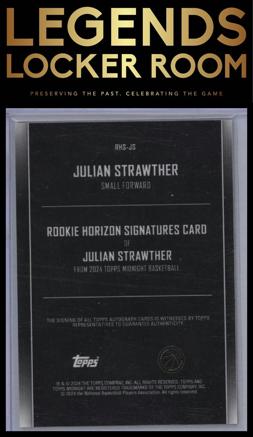 2023-24 Topps Midnight Julian Strawther Rookie Horizon Signatures Twilight /199