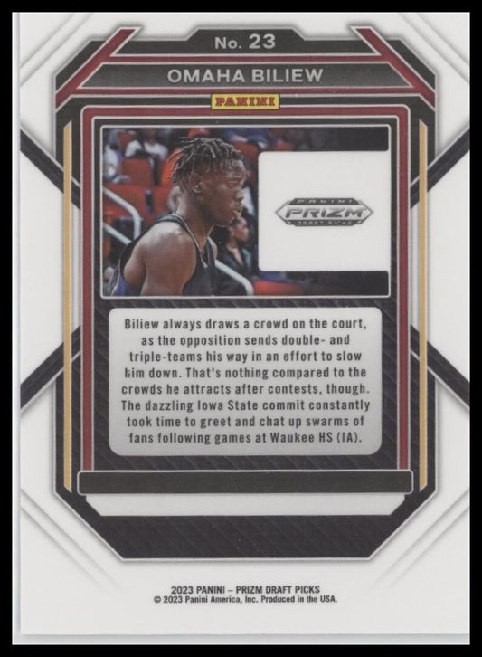 2023 Panini Prizm Draft Picks #23 Omaha Biliew