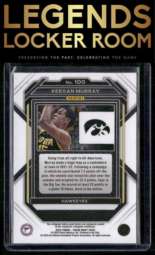 2023 Panini Prizm Draft Picks #100 Keegan Murray Purple Wave