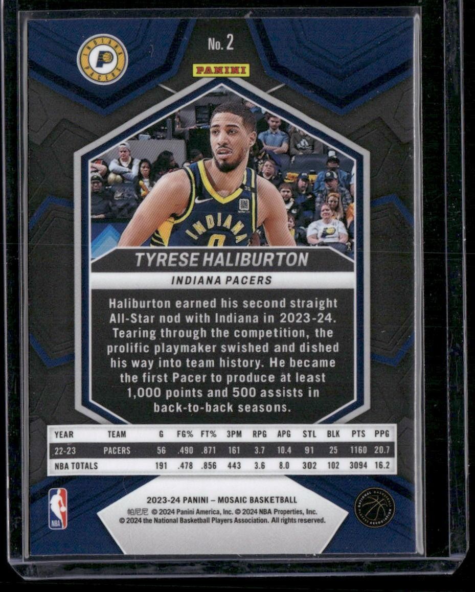 2023-24 Panini Mosaic #2 Tyrese Haliburton