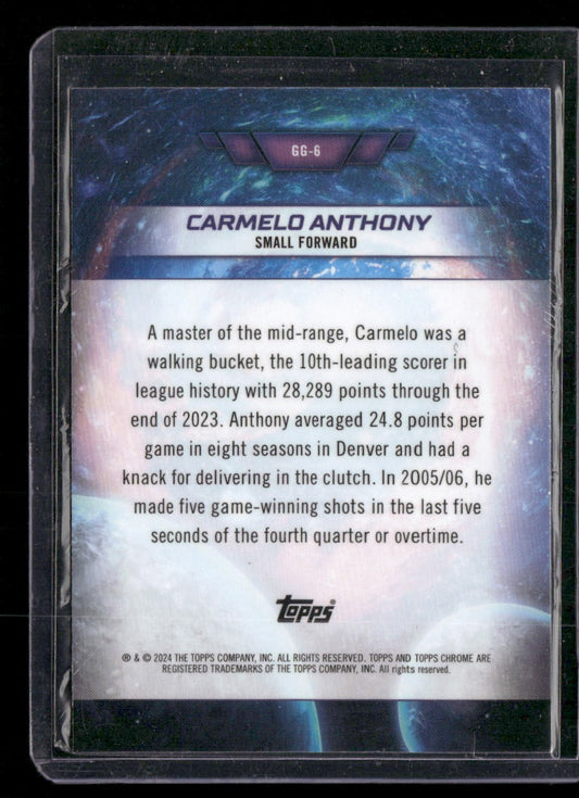 2023-24 Topps Chrome Cosmic #GG-6 Carmelo Anthony Galaxy Greats