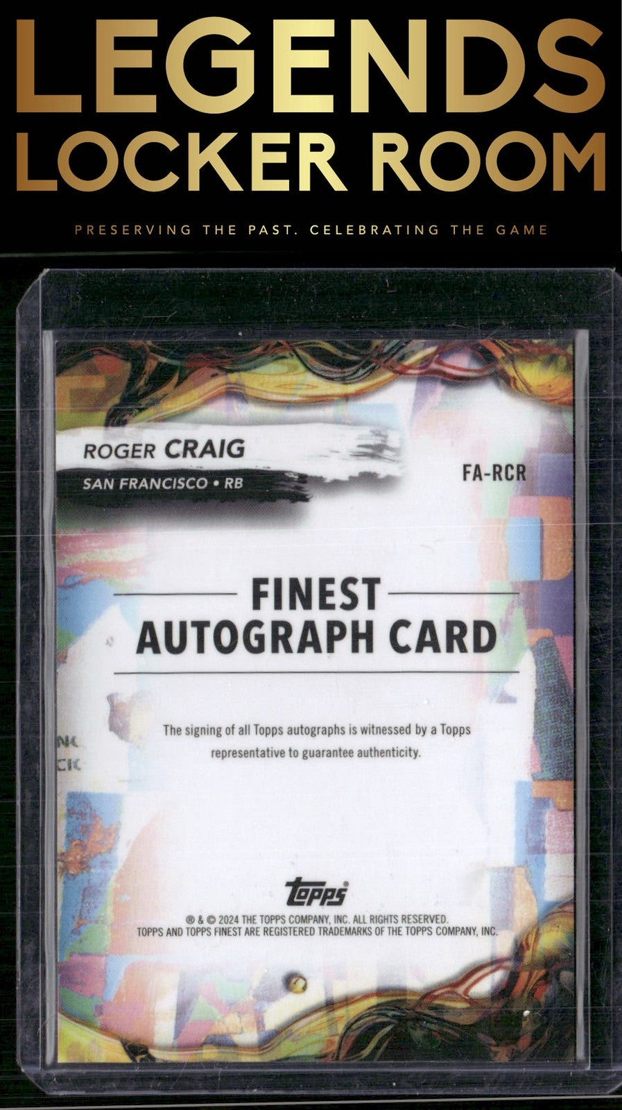2024 Finest #FA-RCR Roger Craig Finest Autographs Gold Refractor #/50