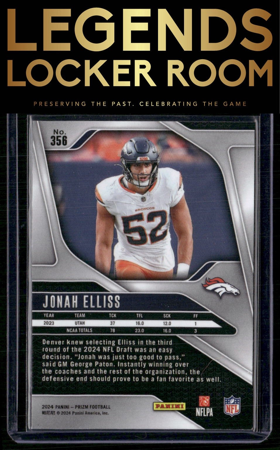 2024 Panini Prizm #356 Jonah Elliss