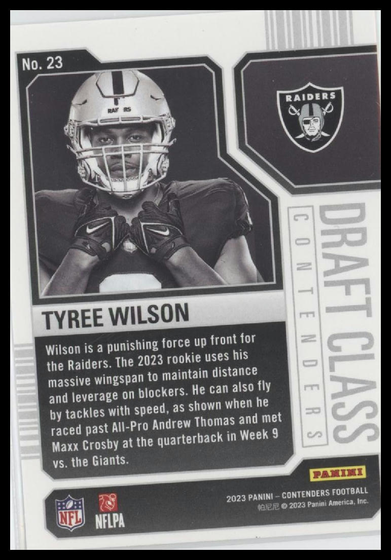 2023 Panini Contenders #23 Tyree Wilson Draft Class Contenders