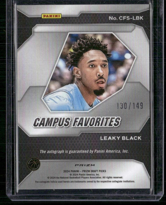 2024 Panini Prizm Draft Picks Leaky Black Campus Favorites Signatures Blue #/149