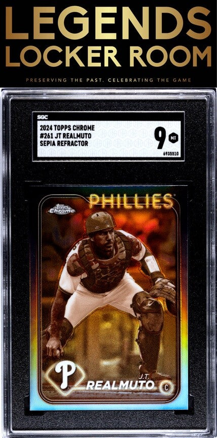2024 Topps Chrome #261 Jt Realmuto Sepia Ref. SGC 9