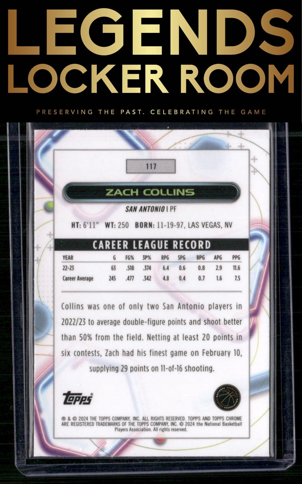 2023-24 Topps Chrome Cosmic #117 Zach Collins