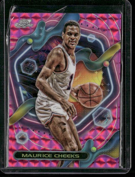 2023-24 Topps Chrome Cosmic #97 Maurice Cheeks Pink Galaxy Refractors