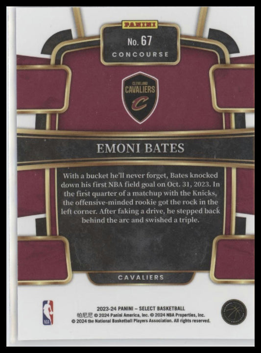 2023-24 Panini Select #67 Emoni Bates Blue (Retail Base)