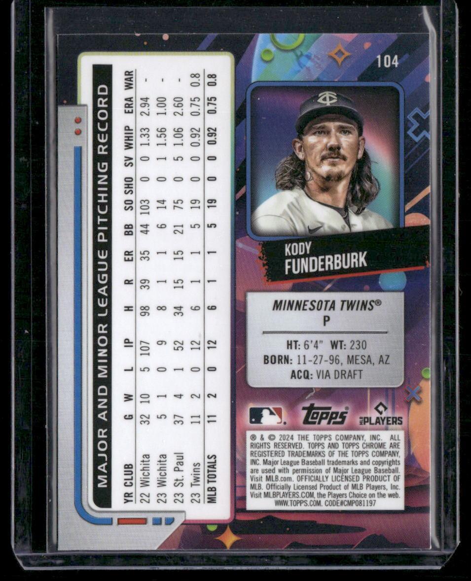 2024 Topps Chrome Cosmic #104 Kody Funderburk