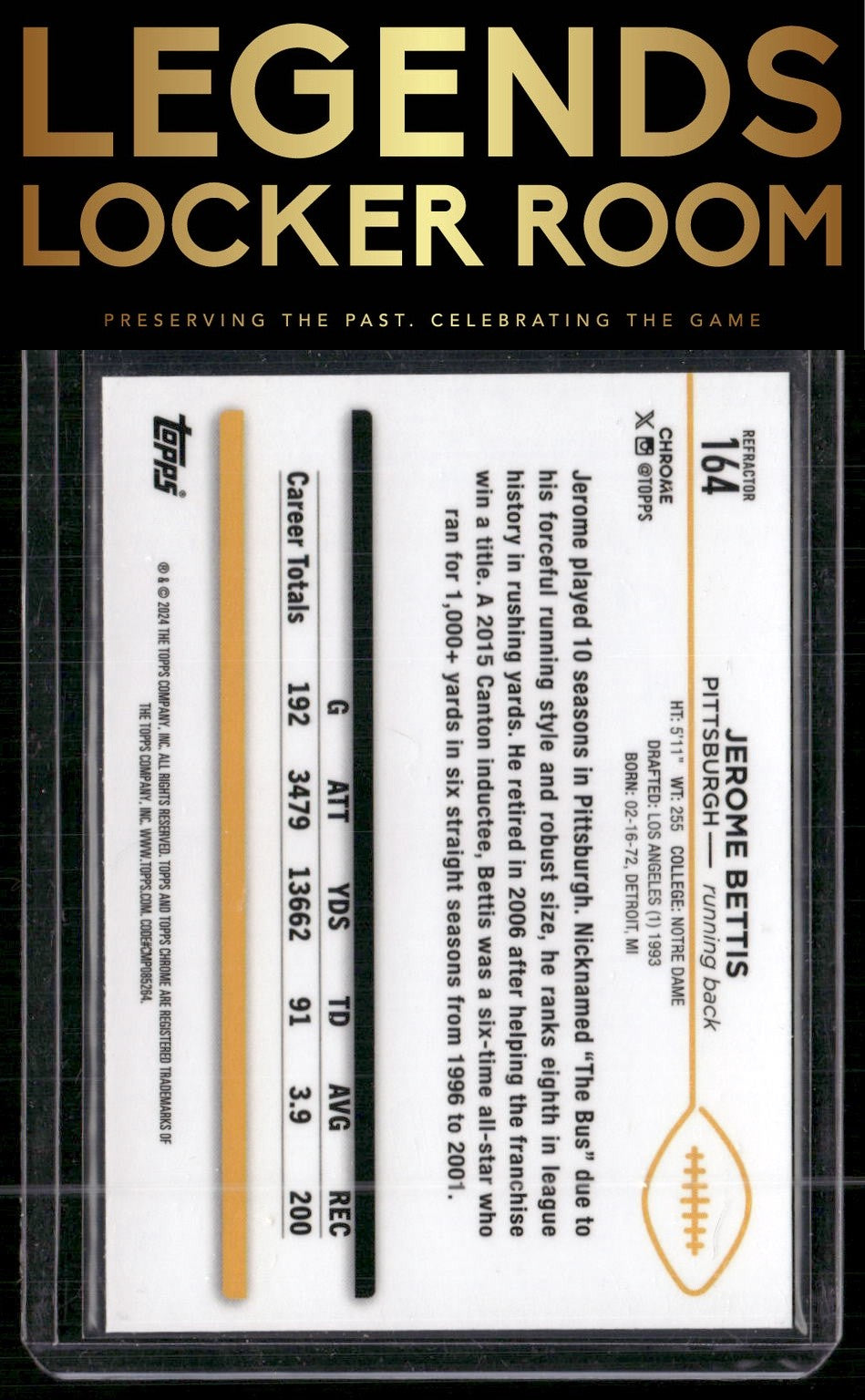 2024 Topps Chrome #164 Jerome Bettis Refractor