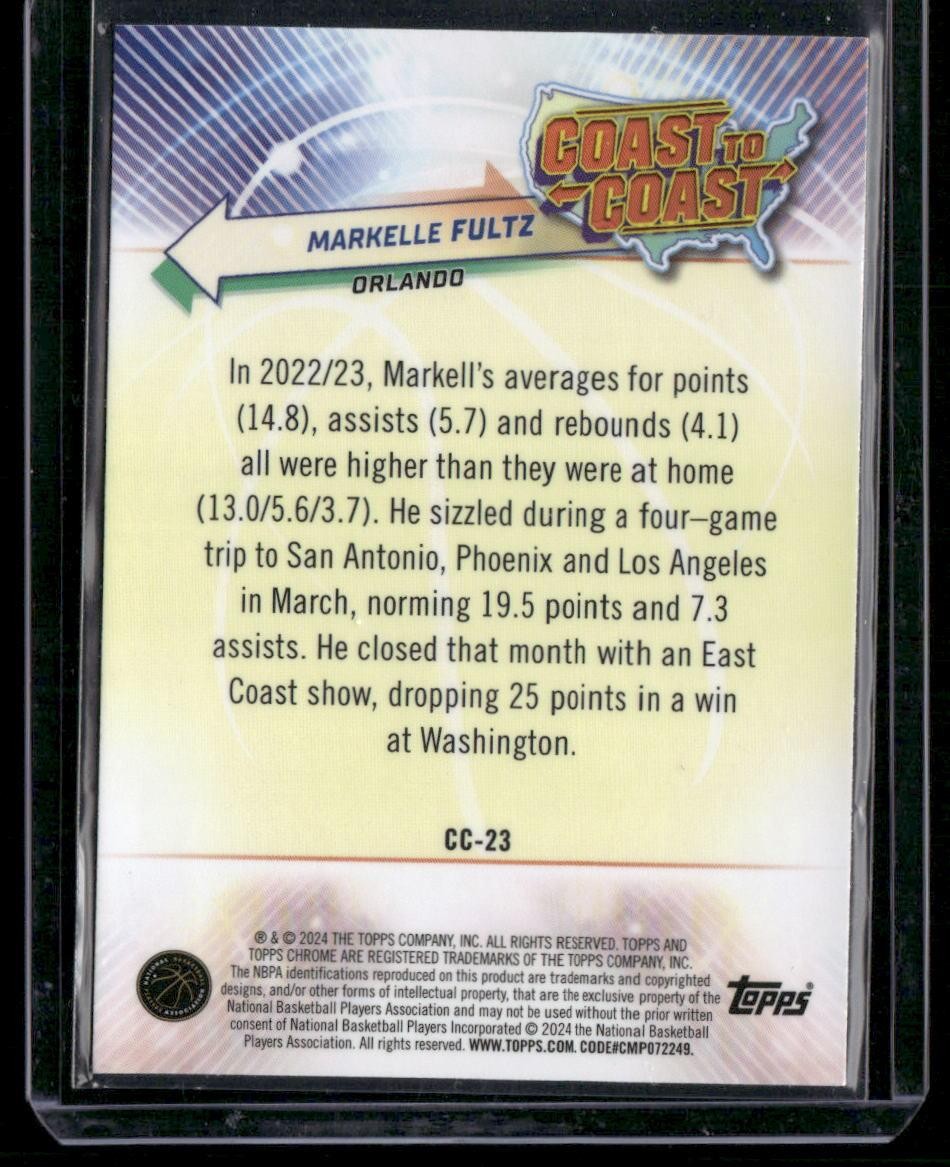 2023-24 Topps Chrome #CC-23 Markelle Fultz Coast to Coast