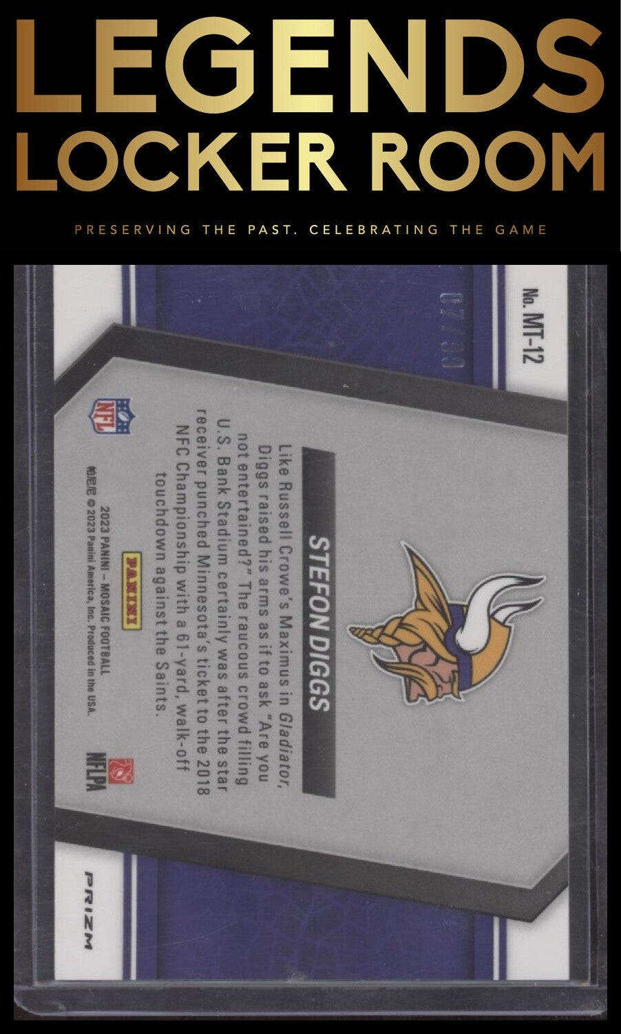 2023 Panini Mosaic #MT-12 Stefon Diggs Moments in Time Mosaic Blue #/99
