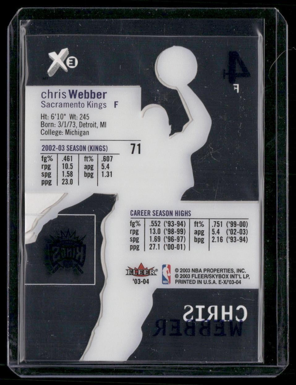 Fleer Skybox #71 Chris Webber EX