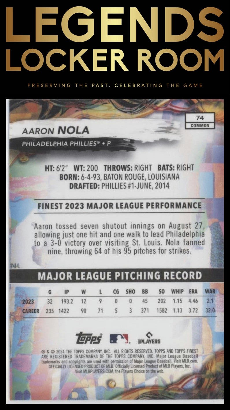 2024 Finest #74 Aaron Nola