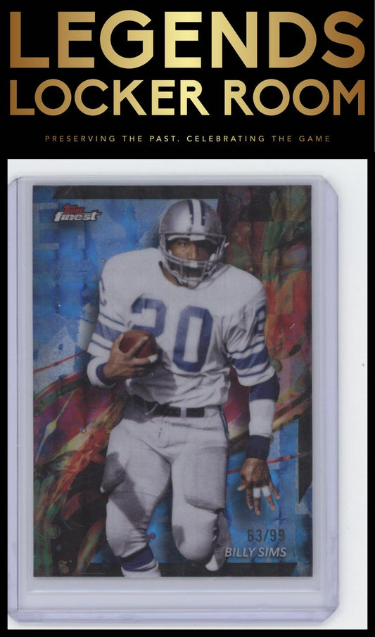 2024 Finest #25 Billy Sims Blue Checkerboard Refractor #/99