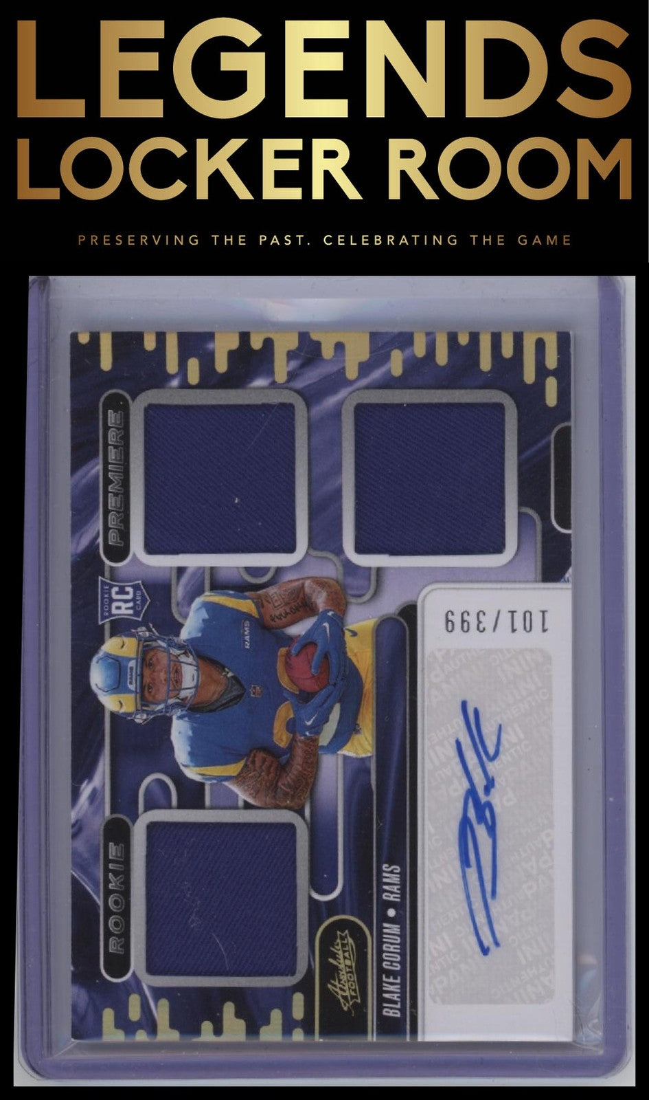 2024 Panini Absolute #RPM-BCM Blake Corum Rookie Premiere Materials Autos #/399