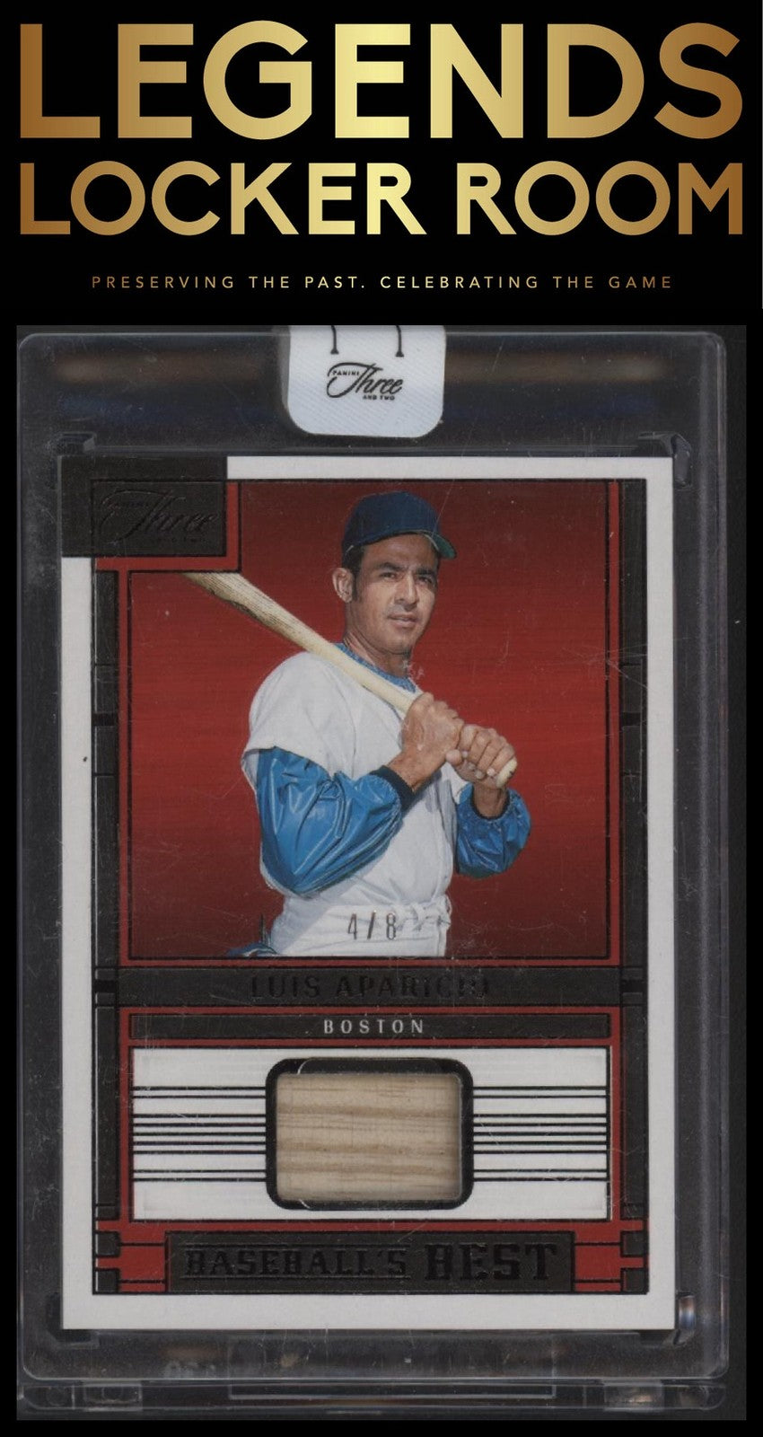 2024 Panini Three and Two Luis Aparicio Baseball's Best Memorabilia Black /8