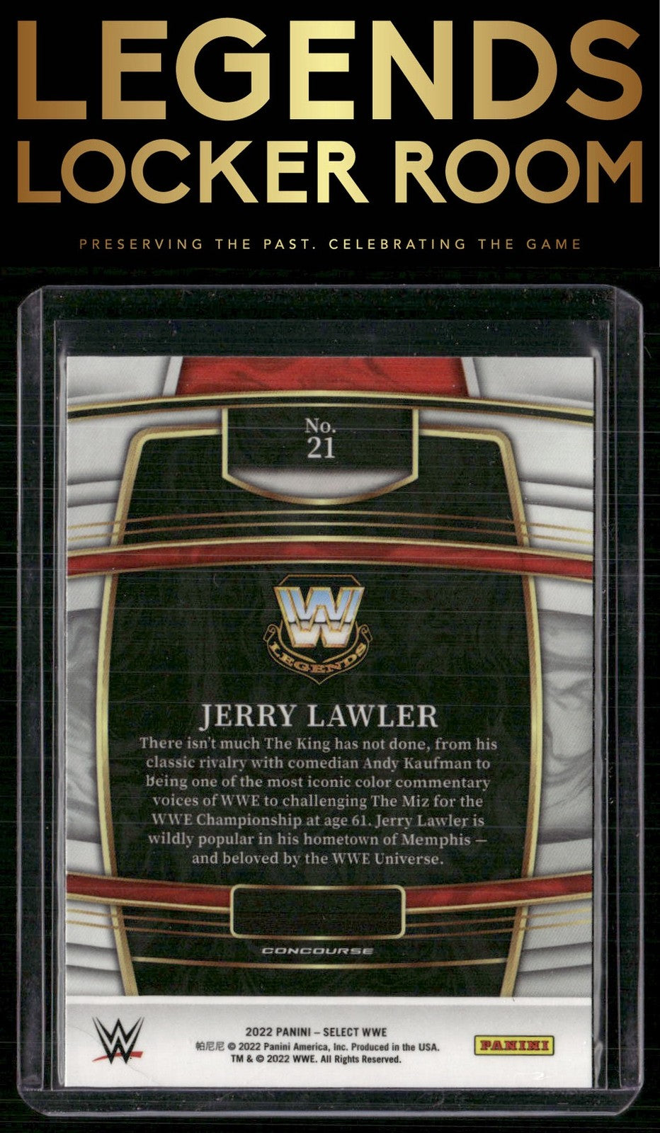 2022 Panini Select WWE #21 Jerry Lawler Red and Blue
