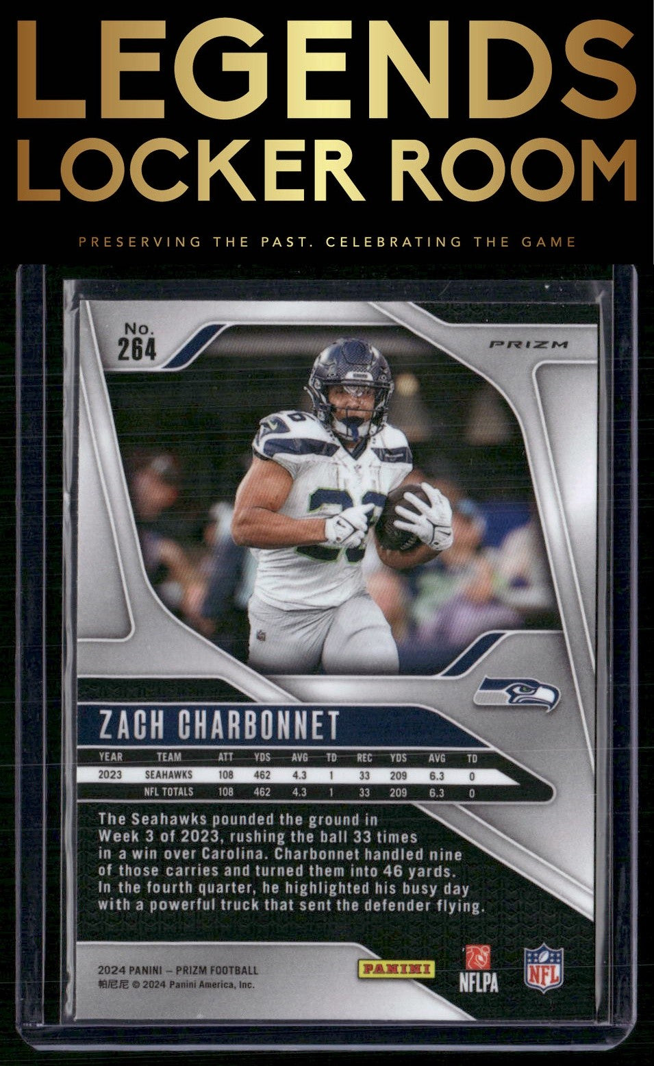 2024 Panini Prizm #264 Zach Charbonnet Silver