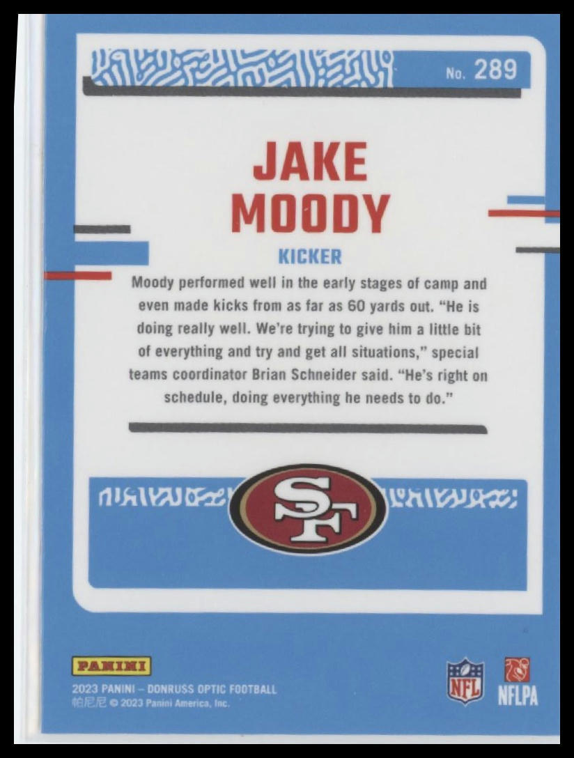 2023 Donruss Optic #289 Jake Moody