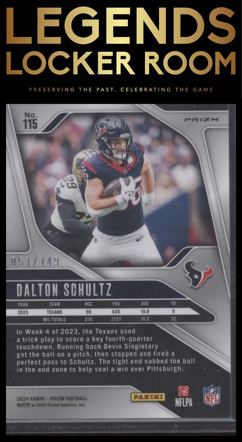 2024 Panini Prizm #115 Dalton Schultz Red Wave /149